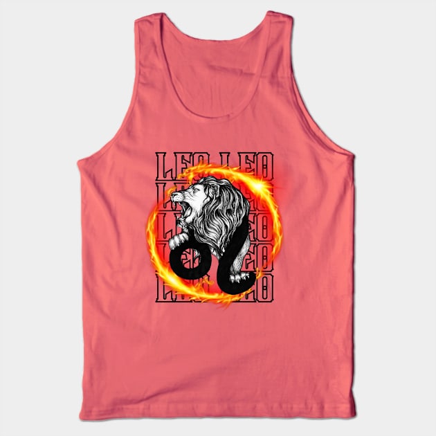 LEO August Zodiac - Astrology Birthday Gift for Women, Horoscope, sun/moon sign, star sign, tarot, Chinese zodiac, celestial, galaxy lovers. Tank Top by The Gypsy Nari